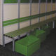 banc de vestiaire contemporain / aluminium / en HPL / stratifié