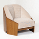 fauteuil contemporain / en tissu / en noyer / en acajou