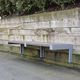 banc public contemporain / en aluminium / en plastique recyclé / mural