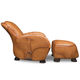 fauteuil classique / en cuir / avec repose-pieds / gris