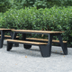 table de pique-nique contemporaine / en bois massif / avec piètement en aluminium / rectangulaire
