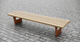 banc public contemporain / en chêne / en bois de feuillus / en iroko