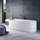 baignoire ovale / à poser / en Solid Surface / blanche