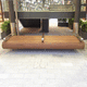 banc public contemporain / en bois / en acier / avec accoudoirs