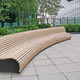 banc public contemporain / en bois / en acier galvanisé / avec dossier