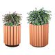 jardinière en bois / en acier galvanisé / en acier peint / ronde