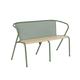 banc de jardin contemporain / en bois / en métal / avec dossier