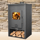 poêle à bois / 10 kW - 20 kW / au sol / contemporain