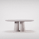 table basse contemporaine / en béton à haute performance / avec piètement en béton / ovale