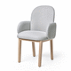chaise contemporaine / d'intérieur / en tissu / avec piètement en bois