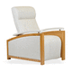 fauteuil relax contemporain / en cuir / en acier inoxydable / en bois