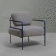 fauteuil contemporain / en tissu / en acier / avec coussin amovible