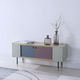 buffet contemporain / en chêne / en métal / multicolore