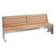 banc public design minimaliste / en mélèze / en acier inoxydable / avec dossier