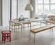 table à manger design minimaliste / en placage de bois / en stratifié / en marbre