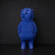 sculpture en céramique / au sol / bleue / animal