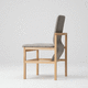 chaise de salle à manger contemporaine / en tissu / en cuir / avec piètement en bois