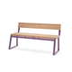 banc public contemporain / en bois / en acier à revêtement par poudre / avec dossier