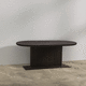 table à manger contemporaine / en chêne blanc / avec piètement en chêne / ovale
