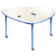 table contemporaine / en stratifié / avec piètement en métal / rectangulaire