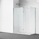 cabine de douche en aluminium / en verre trempé / fixe / d'angle