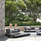 lit de jardin double / contemporain / tapissé / en tissu