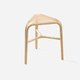 tabouret contemporain / en rotin / avec piètement en bois / 3 pieds