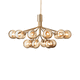 lustre contemporain / en verre soufflé / en laiton brossé / à LED