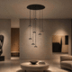 lustre moderne / en métal / 3 ampoules / 8 ampoules