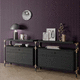 buffet contemporain / en placage de bois / en MDF laqué / en acier à revêtement par poudre