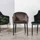chaise contemporaine / en velours / avec piètement en acier inoxydable / tapissée