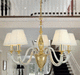 lustre classique / en cristal / en tissu / 5 ampoules