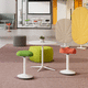 tabouret de bar contemporain / en mousse / avec piètement en nylon / piètement central