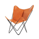 chaise design original / d'intérieur / en cuir / avec piètement en acier