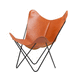 chaise design original / d'intérieur / en cuir / avec piètement en acier