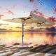 parasol rectangulaire / déporté / en tissu acrylique / en acier à revêtement par poudre