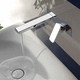 mitigeur pour lavabo / mural / en métal chromé / 2 trous