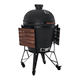 barbecue à charbon / professionnel / sur roulettes / en bois