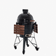 barbecue à charbon / professionnel / sur roulettes / en bois