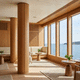 poutre creuse / porteuse / en iroko / en bois massif