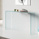 console contemporaine / en verre bombé / avec piètement en verre / rectangulaire