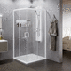 paroi de douche fixe / d'angle / d'angle / en verre trempé