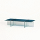 table basse moderne / en verre / avec piètement en verre / carrée