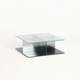 table basse moderne / en verre trempé / avec piètement en verre trempé / avec piètement en verre laqué