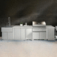 cuisine d'extérieur / contemporaine / en acier inoxydable / avec îlot