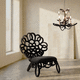 fauteuil contemporain / en velours / en mousse / en acier