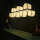 lustre contemporain / plaqué bois / professionnel / sculptural