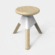 tabouret contemporain / en frêne / en aluminium / avec piètement en frêne
