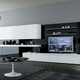 ensemble TV mural contemporain / en bois laqué / Fabriqué en Italie / par Mauro Lipparini