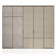 porte de placard en placage de bois / d'intérieur / en aluminium / battante
